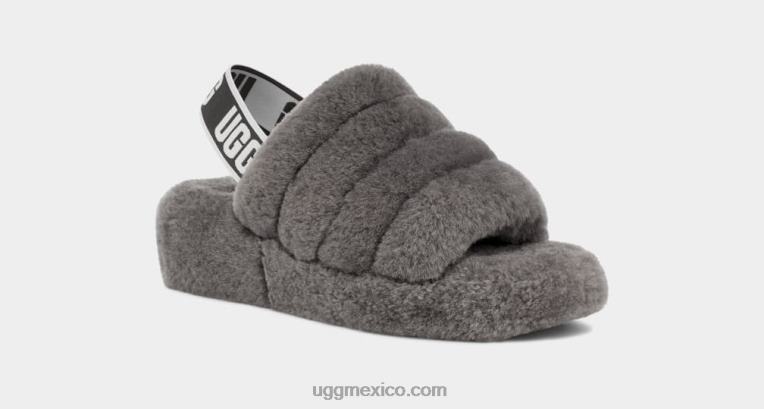 carbón 00NF712 UGG mujer pelusa sí diapositiva