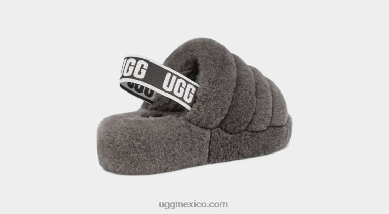 carbón 00NF712 UGG mujer pelusa sí diapositiva