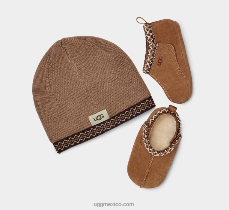 castaña 00NF2035 UGG bebé tasman y gorro