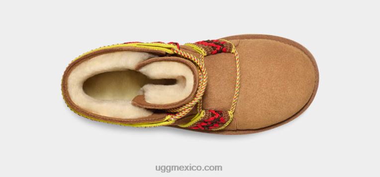 castaña 00NF2134 UGG mujer plataforma trenzada clásica mini ii