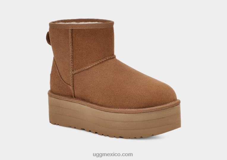 castaña 00NF348 UGG mujer miniplataforma clásica
