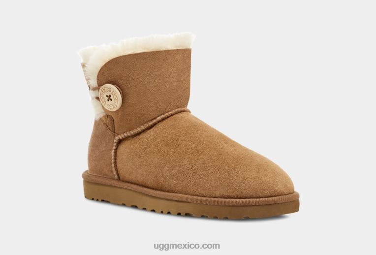 castaña 00NF363 UGG mujer bota mini bailey button ii