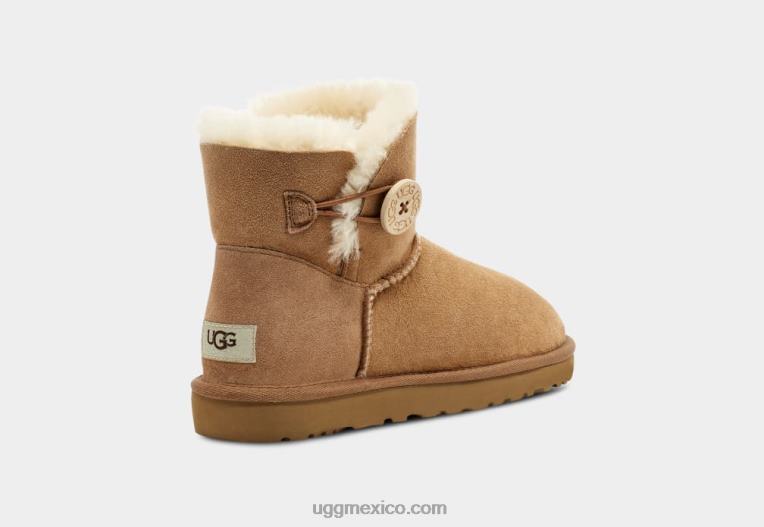 castaña 00NF363 UGG mujer bota mini bailey button ii