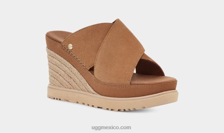 castaña 00NF454 UGG mujer diapositiva del abad