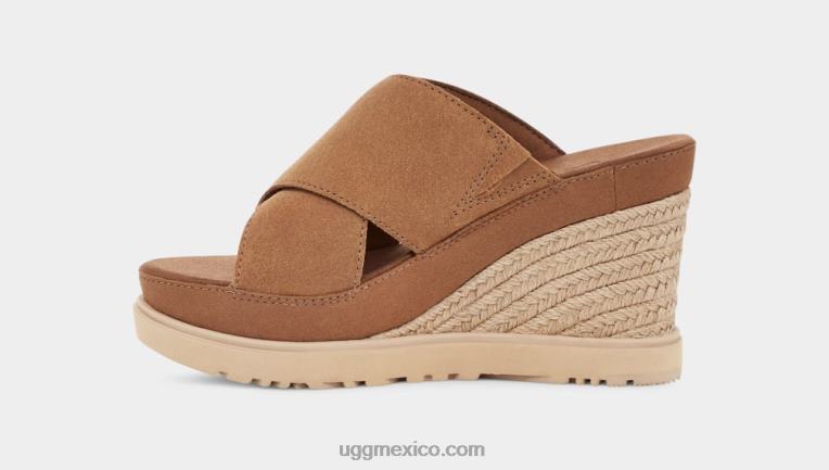 castaña 00NF454 UGG mujer diapositiva del abad