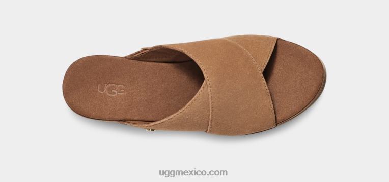 castaña 00NF454 UGG mujer diapositiva del abad
