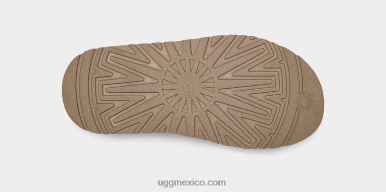 castaña 00NF55 UGG mujer chanclas disco sherpa de pana