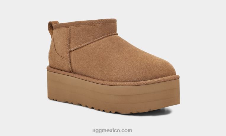 castaña 00NF588 UGG mujer ultra mini plataforma clásica