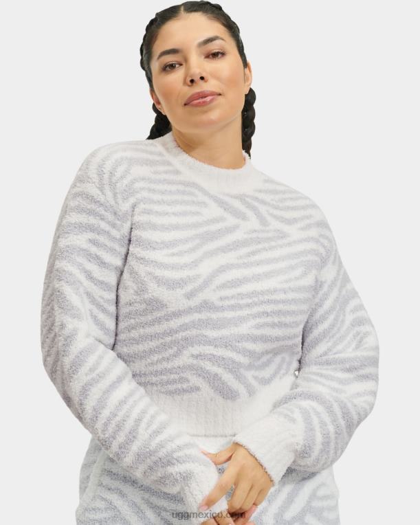 cebra gris metalizado 00NF1157 UGG mujer suéter con cuello alzado heddie
