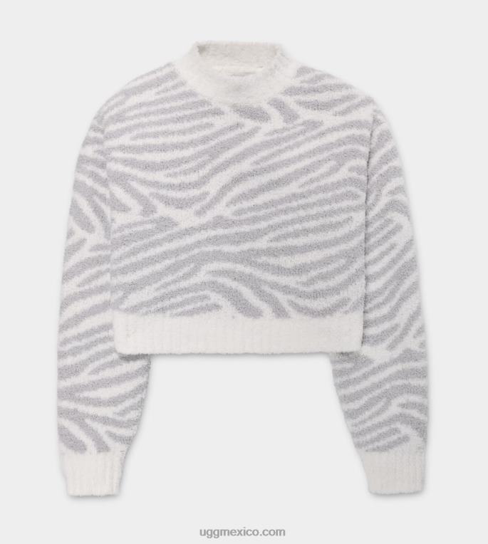 cebra gris metalizado 00NF1157 UGG mujer suéter con cuello alzado heddie