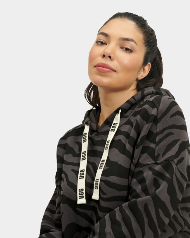 cebra negra 00NF169 UGG mujer aderyn vestido con capucha cebra