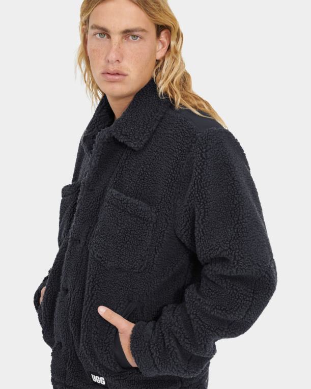 ceniza oscura 00NF1887 UGG hombres chamarra de camionero de sherpa janson