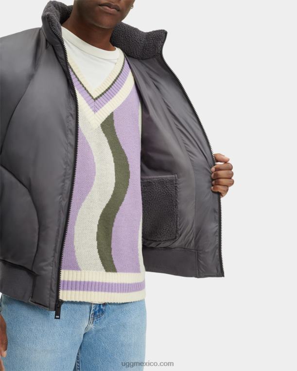 ceniza oscura 00NF1892 UGG hombres chaqueta acolchada de sherpa damion