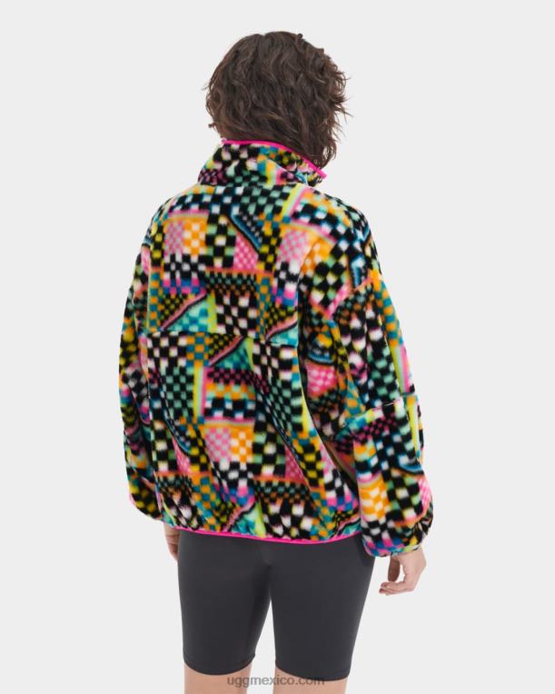 cheques múltiples negros 00NF182 UGG mujer chamarra de piel sintética con estampado de cuadros marlene