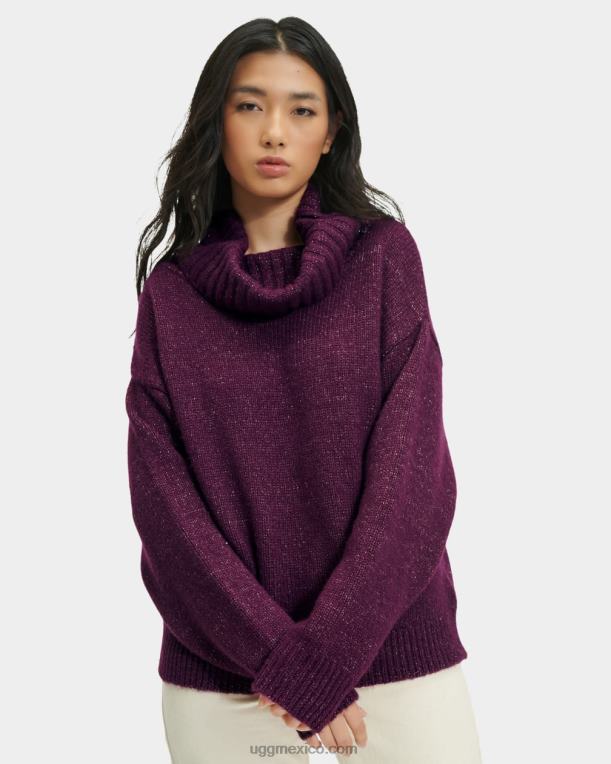 ciruela profunda 00NF1127 UGG mujer jersey de cuello vuelto lylah metalizado