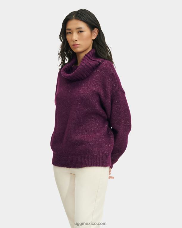 ciruela profunda 00NF1127 UGG mujer jersey de cuello vuelto lylah metalizado