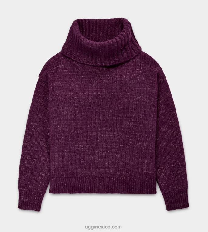 ciruela profunda 00NF1127 UGG mujer jersey de cuello vuelto lylah metalizado