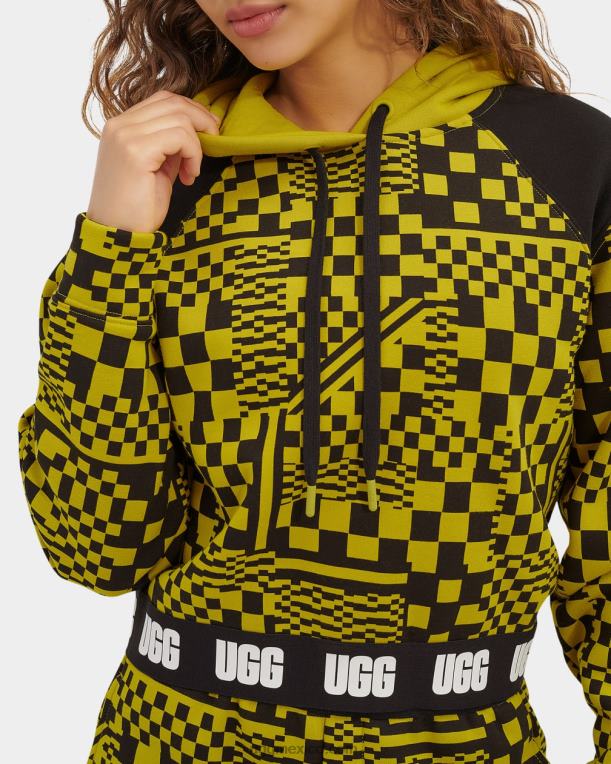 condimentos/cheques negros 00NF1238 UGG mujer cuadros de sudadera con capucha cortos mallory