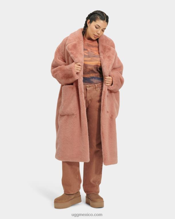 coral quemado 00NF1271 UGG mujer abrigo avalina de piel sintética