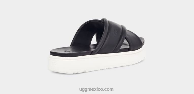 cuero negro 00NF539 UGG mujer banda cruzada de zayne