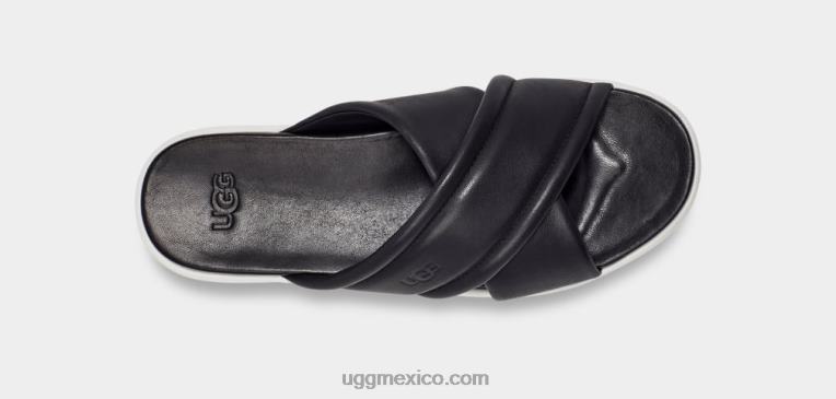cuero negro 00NF539 UGG mujer banda cruzada de zayne