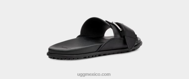 cuero negro 00NF64 UGG mujer chanclas con hebilla solivan