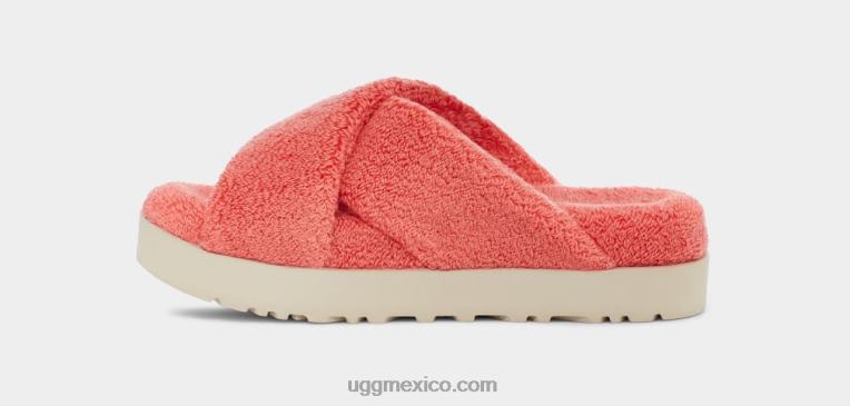 felicidad de durazno 00NF821 UGG mujer tobogán cruzado fuzz sugar terry