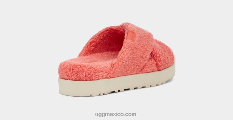 felicidad de durazno 00NF821 UGG mujer tobogán cruzado fuzz sugar terry