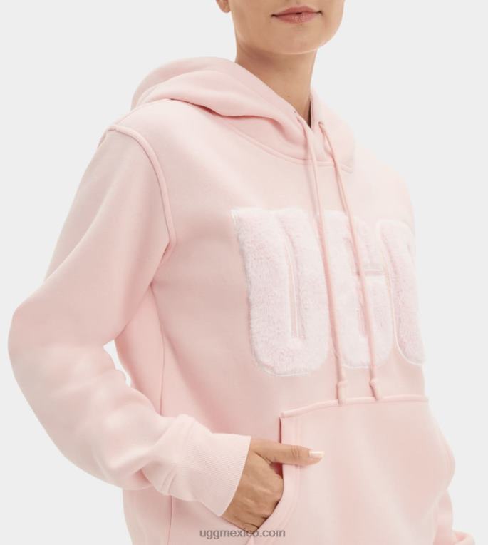 flor de loto 00NF902 UGG mujer sudadera con capucha y logo fuzzy