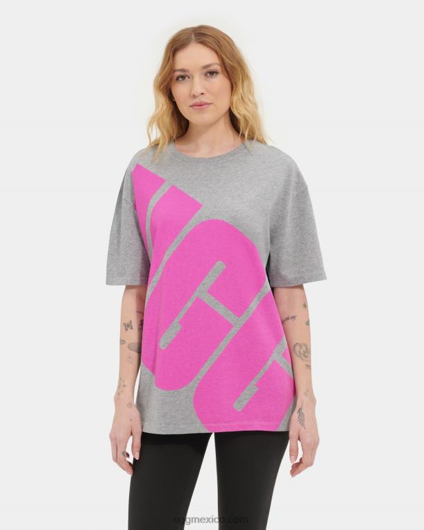 gris jaspeado/rosa chicloso 00NF2264 UGG mujer camiseta con logo jacqueline