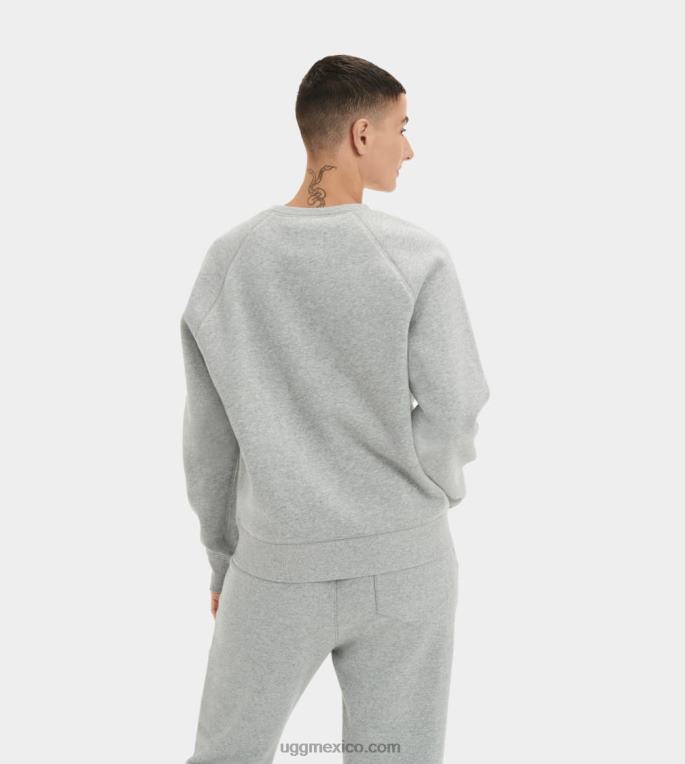 gris jaspeado/sonora 00NF1017 UGG mujer cuello redondo con logo borroso de madeline