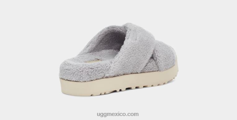 gris metalizado 00NF822 UGG mujer tobogán cruzado fuzz sugar terry