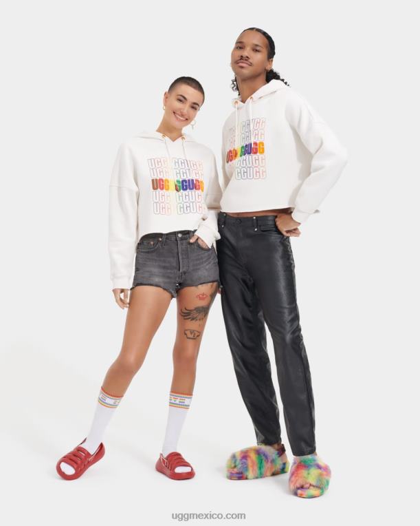 logotipo del arco iris 00NF122 UGG todos los géneros keira sudadera con capucha corta orgullo