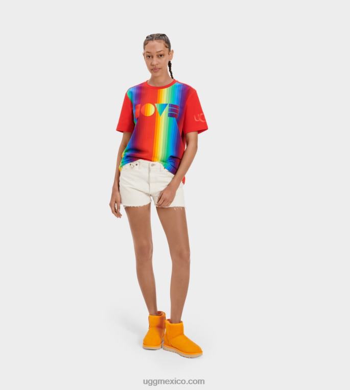 rayas arcoiris 00NF1192 UGG todos los géneros camiseta con el logo del orgullo