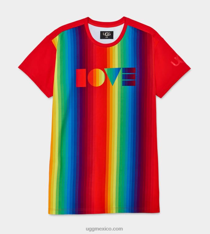 rayas arcoiris 00NF2225 UGG todos los géneros vestido estilo camiseta con logo