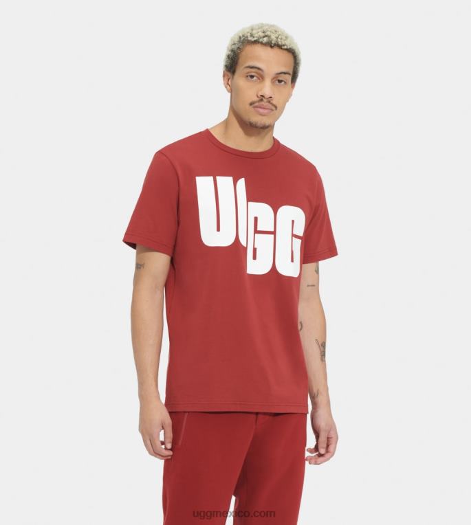rojo intenso 00NF1401 UGG todos los géneros camiseta extragrande con logo chopd