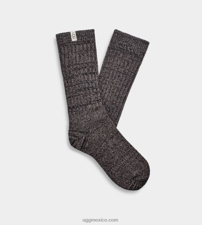 gris negro 00NF2107 UGG mujer calcetín holgado de canalé