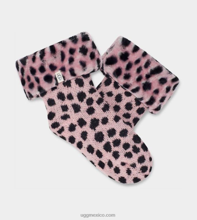 guepardo vieira rosa 00NF770 UGG mujer calcetín lita con forro polar