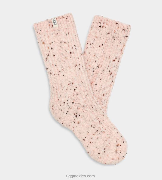 hielo rosa moteado 00NF685 UGG mujer calcetín radell tejido de ochos