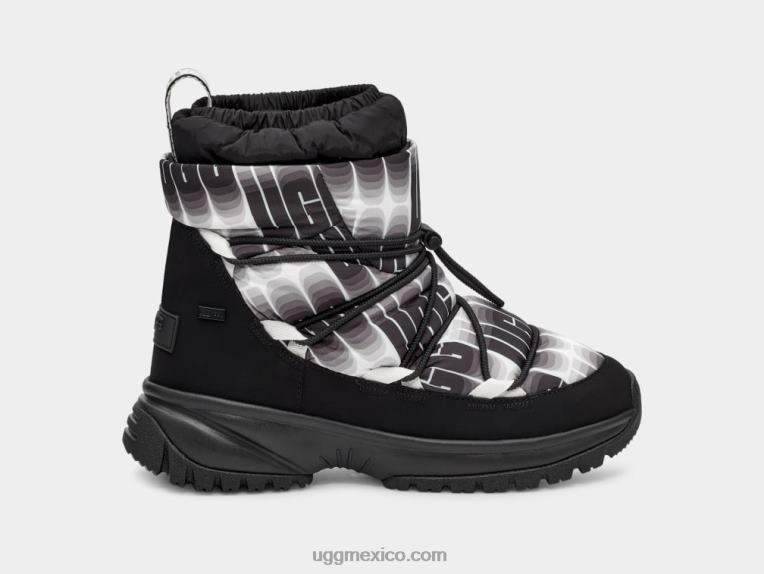 blanco negro 00NF17 UGG mujer yose puffer longitud de onda media