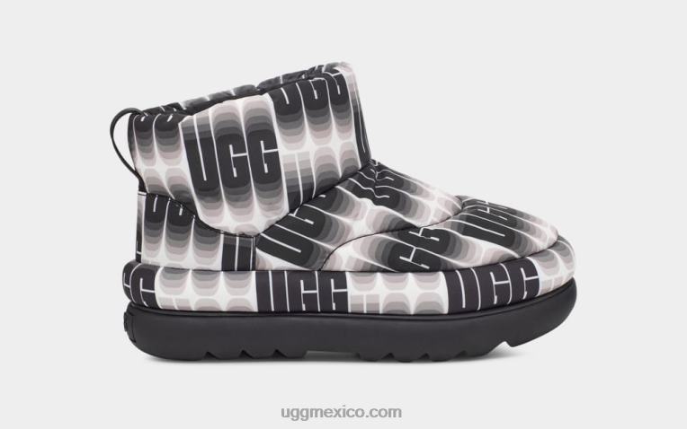 blanco negro 00NF697 UGG mujer clásico maxi longitud de onda mini