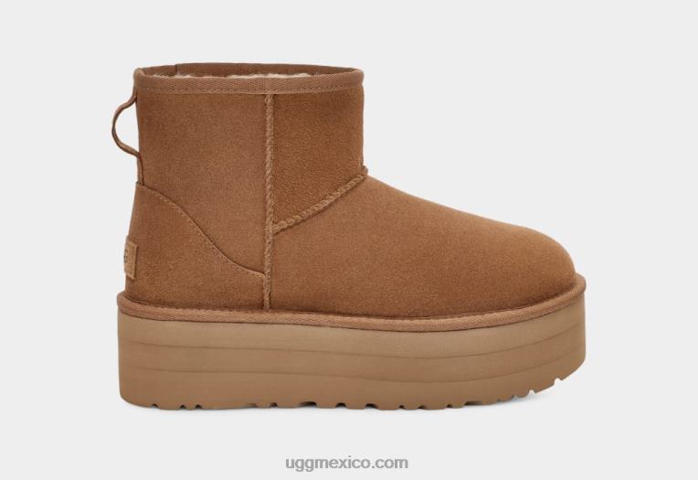 castaña 00NF348 UGG mujer miniplataforma clásica