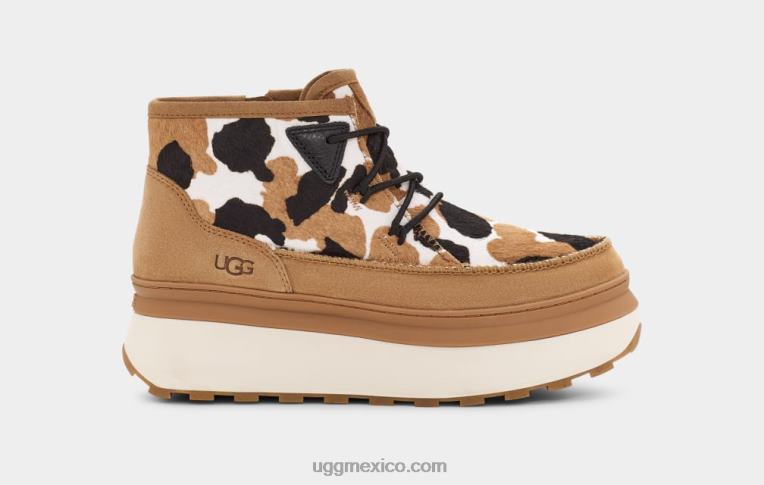 castaña 00NF78 UGG mujer botín marin estampado vaca