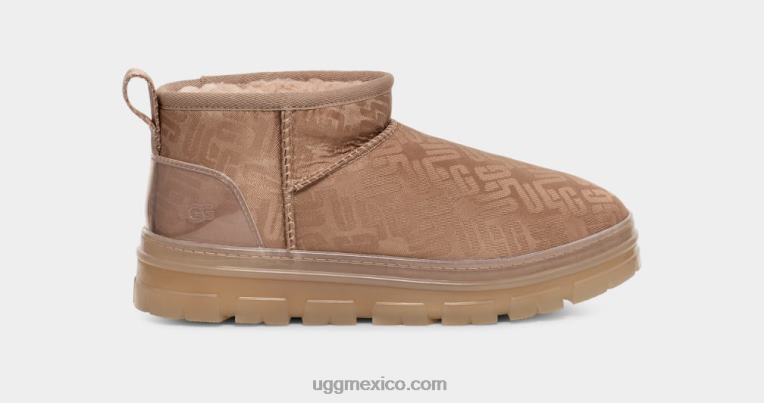 gris tostado 00NF2138 UGG mujer monograma ultra mini clásico