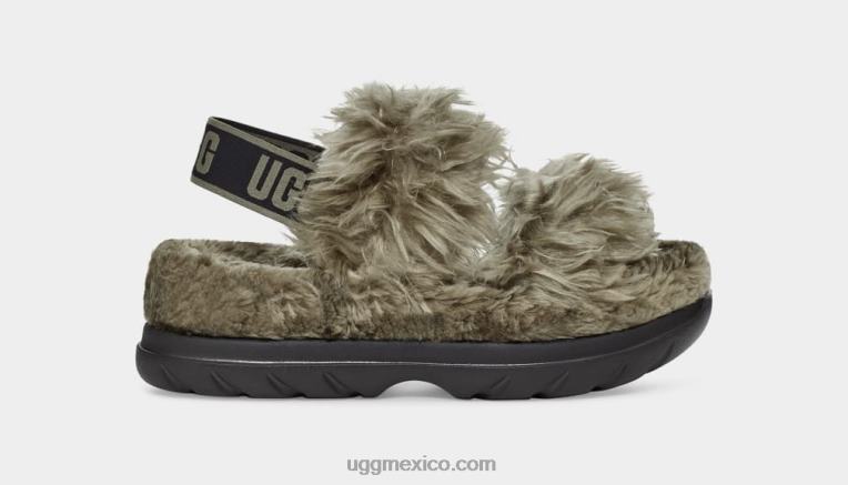 aceituna quemada 00NF739 UGG mujer sandalia de azúcar de pelusa