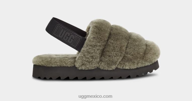 aceituna quemada 00NF801 UGG mujer zapatilla súper pelusa