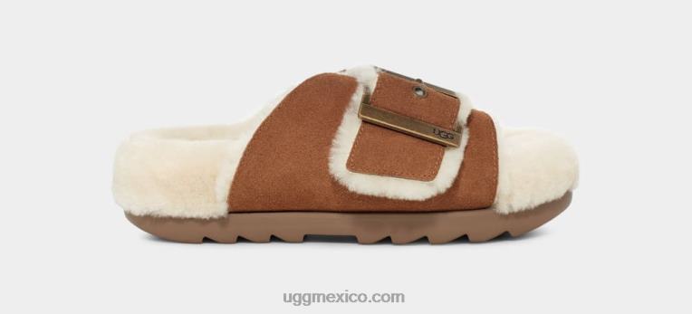 ante castaño 00NF788 UGG mujer hebilla deslizante