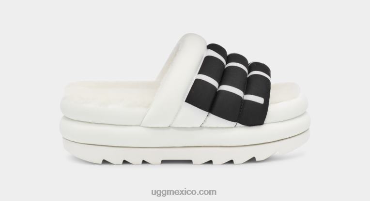 blanco 00NF2140 UGG mujer logotipo de diapositiva maxi