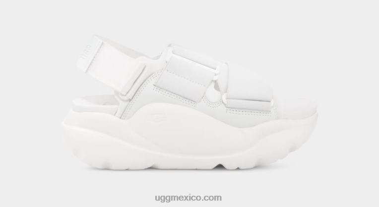 blanco brillante 00NF7 UGG mujer la sandalia de la calle