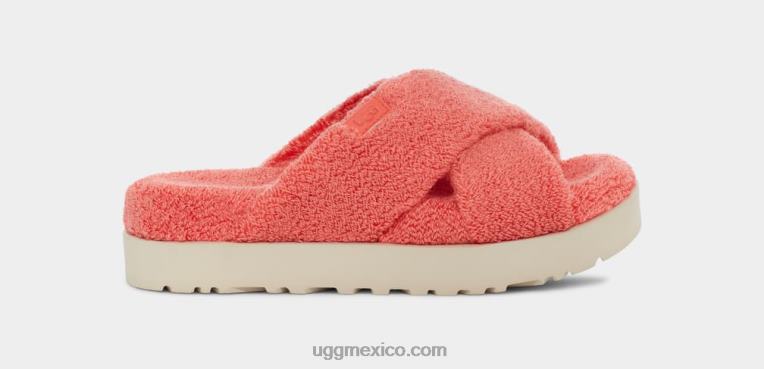 felicidad de durazno 00NF821 UGG mujer tobogán cruzado fuzz sugar terry